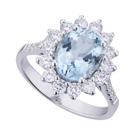 Ring Golay Woman ACQUAMARINA in Gold Acquamarina 2.77 Ct ACLC056DIAQ4 - ACLC056DIAQ4